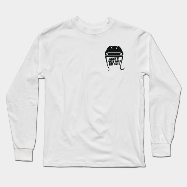 Stick N' Puck With The Boys Long Sleeve T-Shirt by Hockey Fights COVID-19